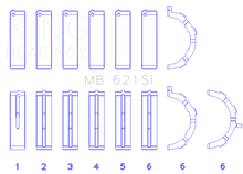 Load image into Gallery viewer, King Engine Bearings Ford 415 (Size +0.50mm) Main Bearing Set
