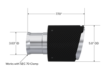 Load image into Gallery viewer, MBRP 15-23 Dodge Charger 5.7L/6.2L/6.4L T304 3in ID / 5in OD Out / 8in Length Angle Cut Carbon Tip
