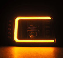 Load image into Gallery viewer, AlphaRex 92-96 Ford F-Series/Bronco LUXX-Series Proj Headlights Blk w/Actv Light SeqSig &amp; SBDRL
