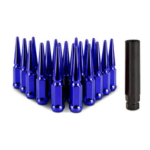 Load image into Gallery viewer, Mishimoto Steel Spiked Lug Nuts M12x1.5 20pc Set - Blue
