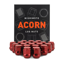 Load image into Gallery viewer, Mishimoto Steel Acorn Lug Nuts M12 x 1.5 - 20pc Set - Red
