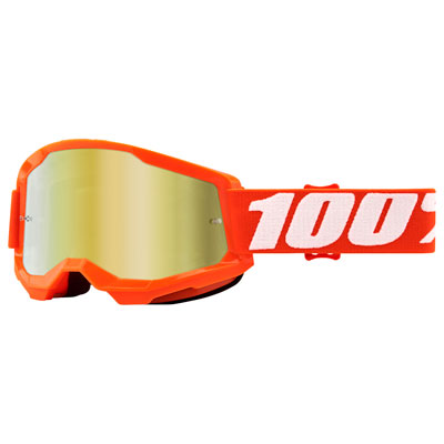 100% Strata 2 Goggle Orange Frame/Gold Mirror Lens