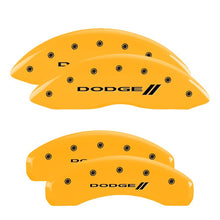 Load image into Gallery viewer, MGP 4 Caliper Covers Engraved Front &amp; Rear MGP Yellow finish black ch

