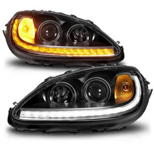 Load image into Gallery viewer, ANZO 05-13 Chevrolet Corvette Projector Headlights w/switchback &amp; Sequential LED - Black Amber
