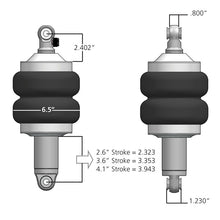 Load image into Gallery viewer, Ridetech HQ Series ShockWaves 4.1in Travel 6.5in dia Double Convoluted .625in Bearing/.625in Bearing
