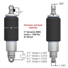 Load image into Gallery viewer, Ridetech HQ Series Rear ShockWaves 5in Travel 5in dia Rolling Sleeve .625 Bearing/.625 Bearing
