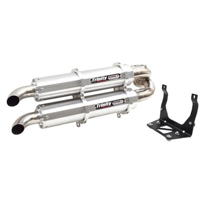 Trinity Racing Stage 5 Dual Slip Ons Brushed - Canam