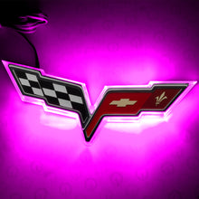 Load image into Gallery viewer, Oracle Chevrolet Corvette C6 Illuminated Emblem - Dual Intensity - Pink SEE WARRANTY
