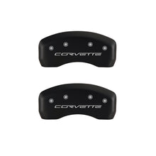 Load image into Gallery viewer, MGP 4 Caliper Covers Engraved Front &amp; Rear C6/Corvette Red finish silver ch
