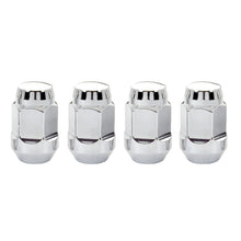 Load image into Gallery viewer, McGard Hex Lug Nut (Cone Seat Bulge Style) M12X1.5 / 3/4 Hex / 1.45in. Length (4-Pack) - Chrome
