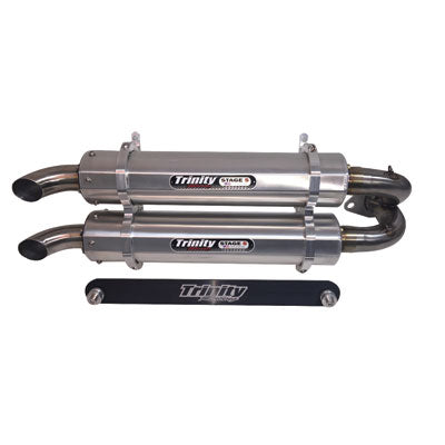 Trinity Racing Stage 5 Dual Exhaust System Brushed - Canam
