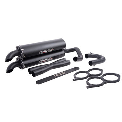 Trinity Racing Stage 5 Dual Exhaust System Cerakote Black - RZR