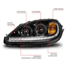 Load image into Gallery viewer, ANZO 05-13 Chevrolet Corvette Projector Headlights w/switchback &amp; Sequential LED - Black Amber
