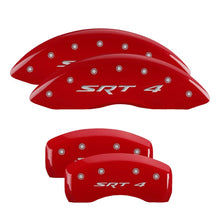 Load image into Gallery viewer, MGP 4 Caliper Covers Engraved Front &amp; Rear C6/Corvette Red finish silver ch

