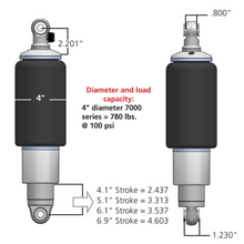 Load image into Gallery viewer, Ridetech HQ Series Rear ShockWaves 4.1in Travel 4in dia Rolling Sleeve .625 Bearing/.625 Bearing
